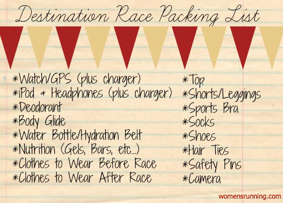 Destination Race Packing List