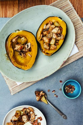 autumn stuffed acorn squash