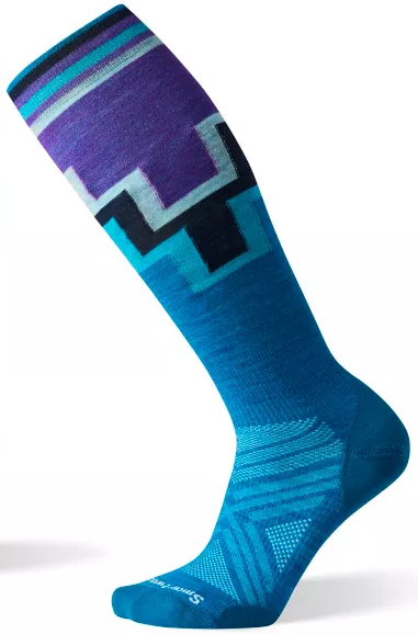 No winter running outfit it complete without tall wicking socks, like these blue patterned SmartWool socks