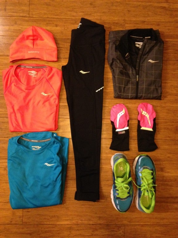Winter Running Clothes Set For Woman In Flat Style Stock