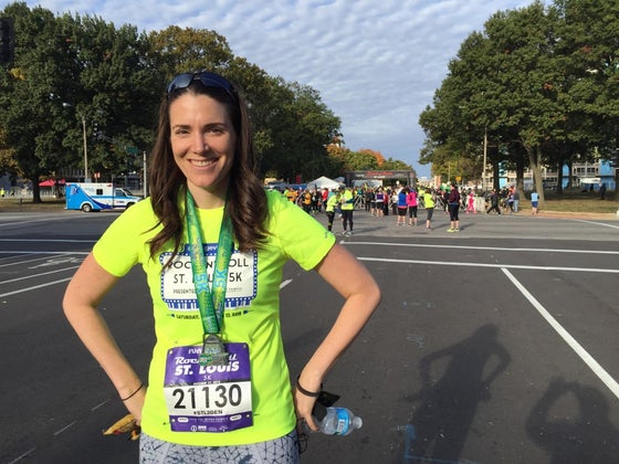 Reid after running the Rock 'n' Roll St. Louis Half Marathon in October.