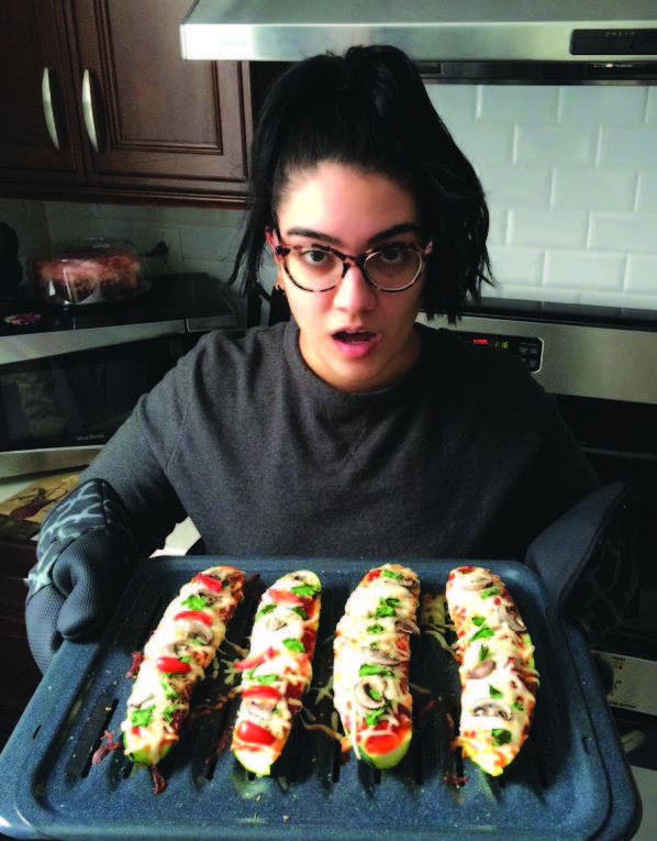 Cover Runner Nadia Aboulhosn Shares Her Zucchini Pizza(!) Recipe
