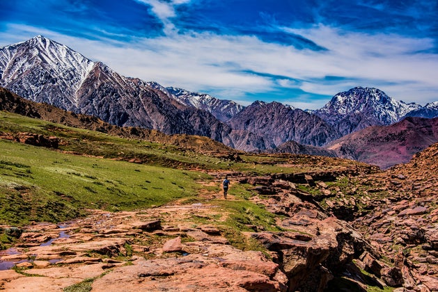 Megan running High Atlas trail