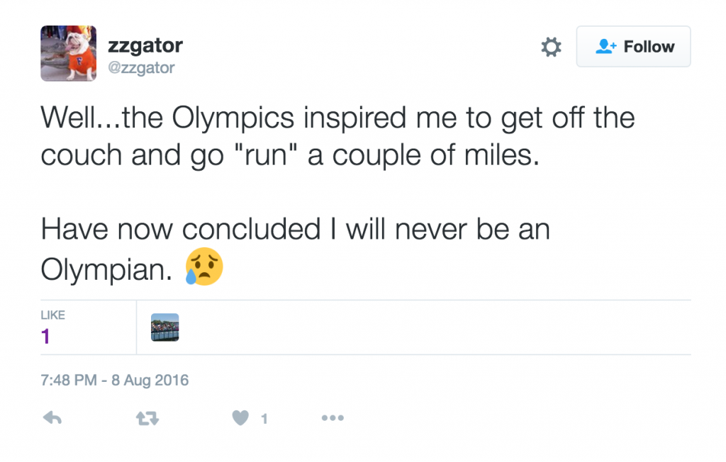 Never Be an Olympian
