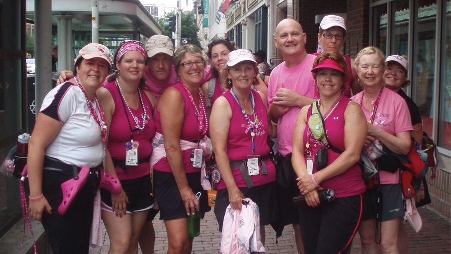 Josie (center) with her Pink Angels.