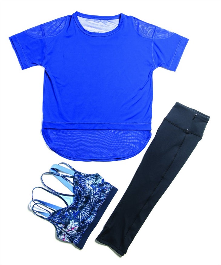 Champion C9 Women's Studio High-Waisted Capri Leggings 20 with Pockets -  (Colorblock Dark Blue Heather, XSmall)