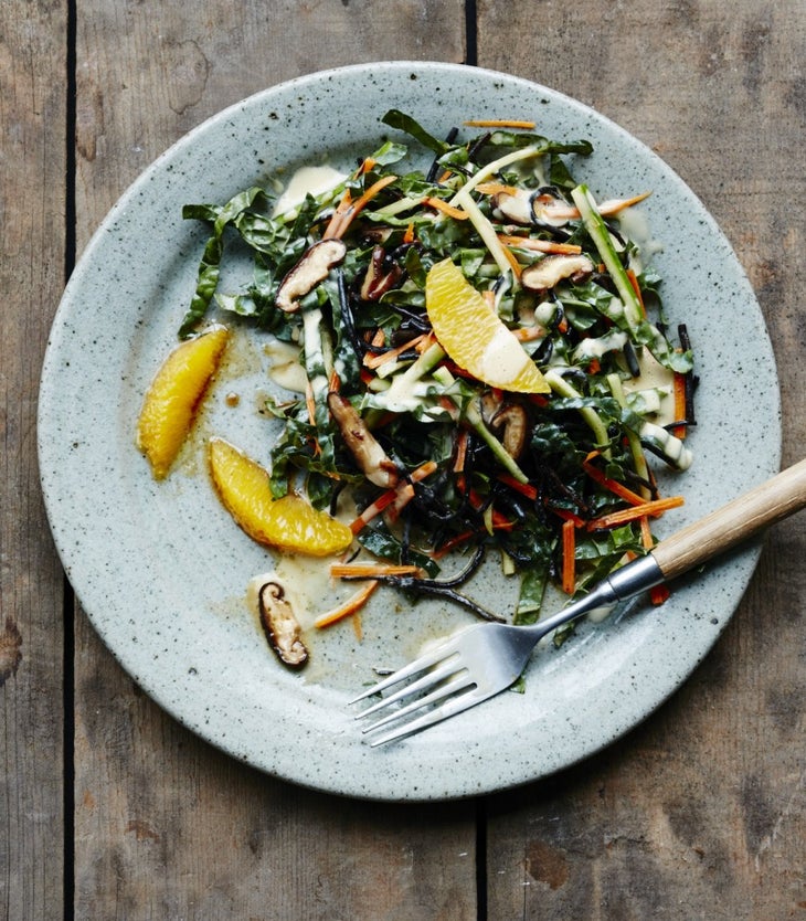 Kale Salad And Orange Tahini Dressing Recipe For Energy