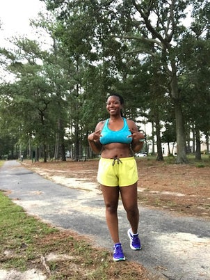 This was my first time going out for a run wearing just a sports bra and no  top! I was definitely nervous but once I was running I forgot completely  about it.