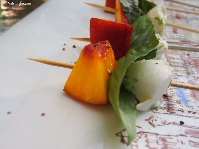 Peach And Mozzarella Skewers Are This Summer's Appetizer Of Choice