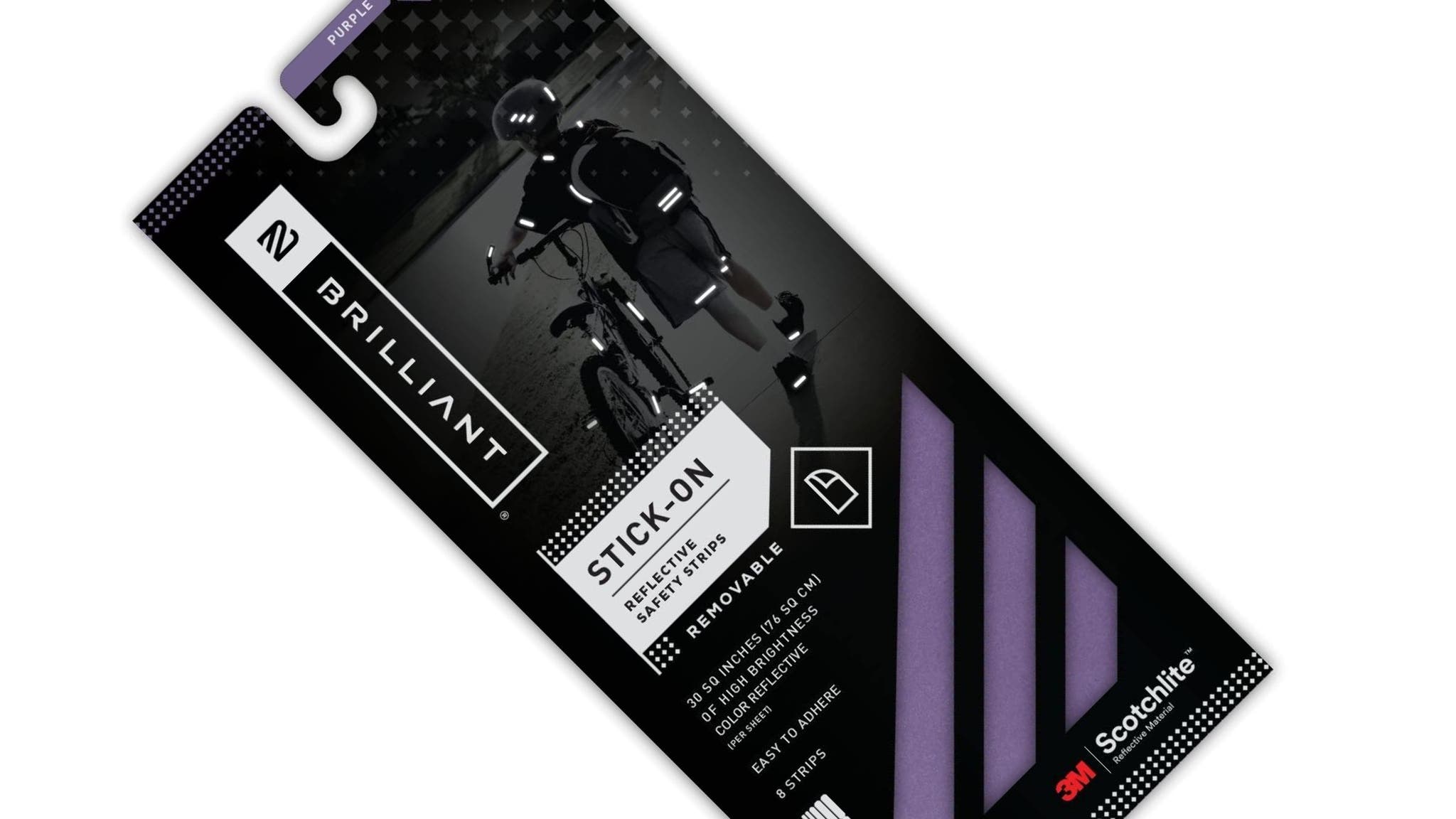 Purple reflective strips