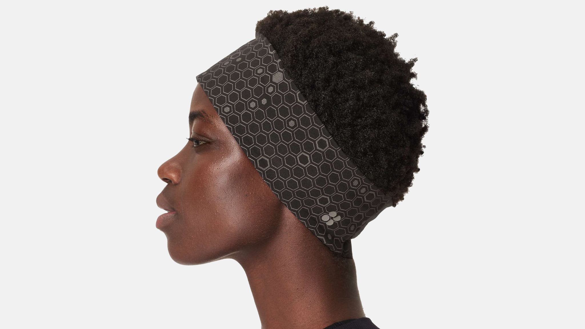 Honeycomb-patterned brown headband