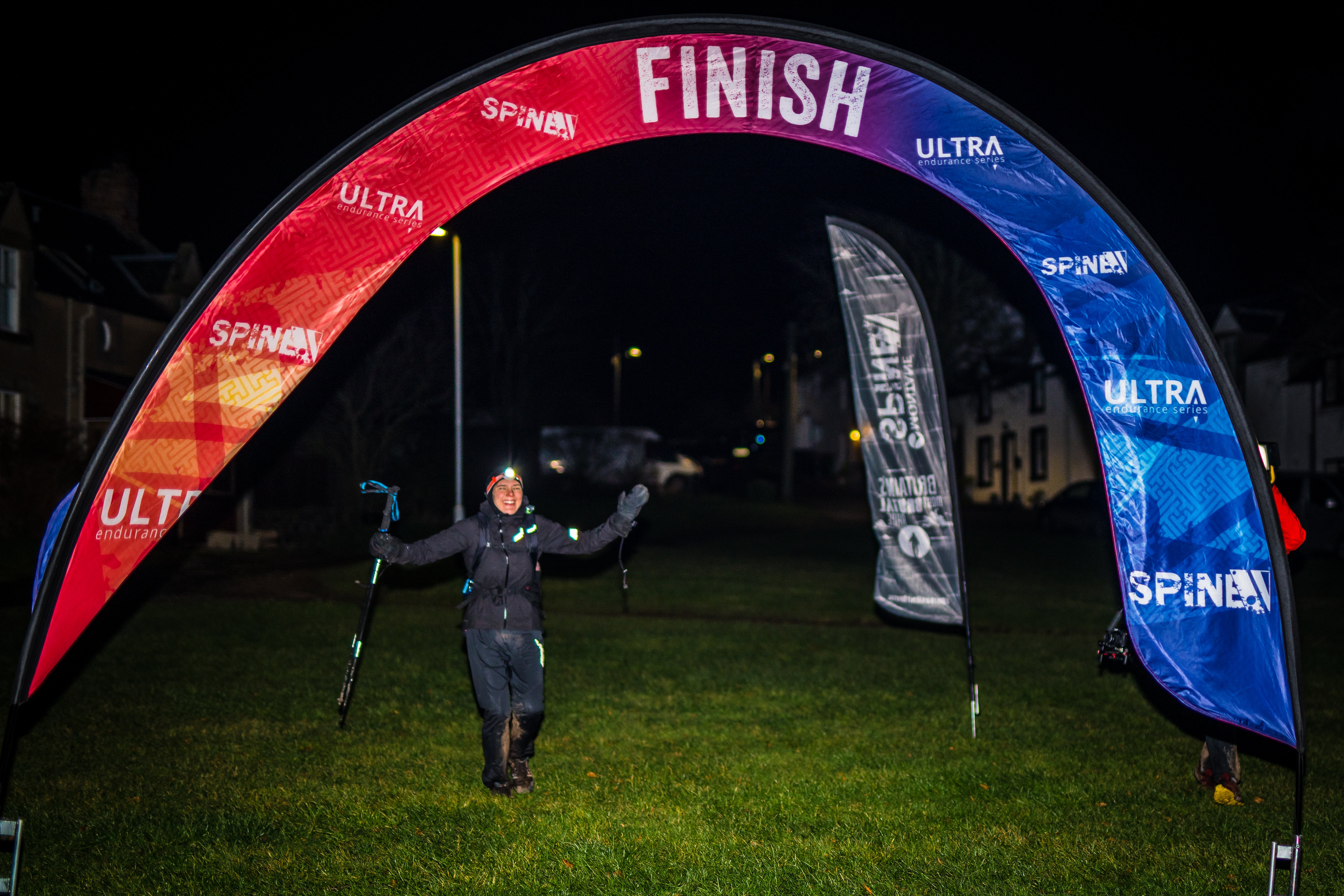 Jasmin Paris wins the Montane Spine Race, breaking the course recored by 12 hours. Photo by Stephen Wilson.