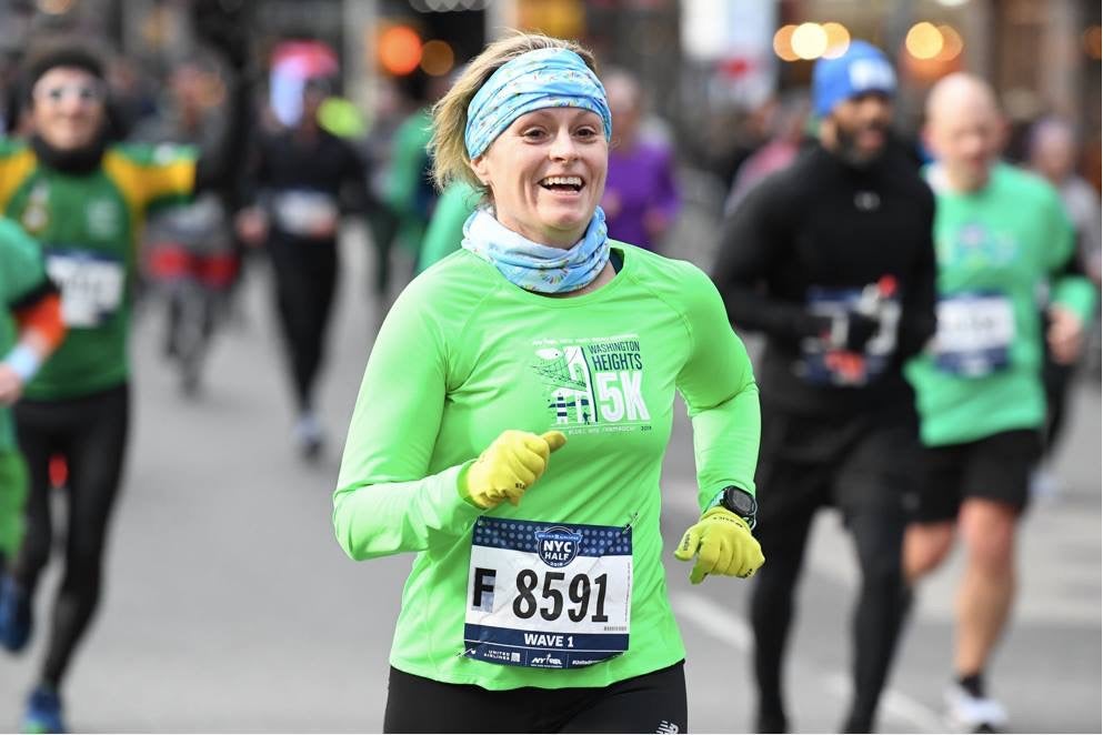 PHOTO: Courtesy of Daphne Matalene
Daphne Matalene tunes up for the 2019 Boston Marathon at the NYC Half.