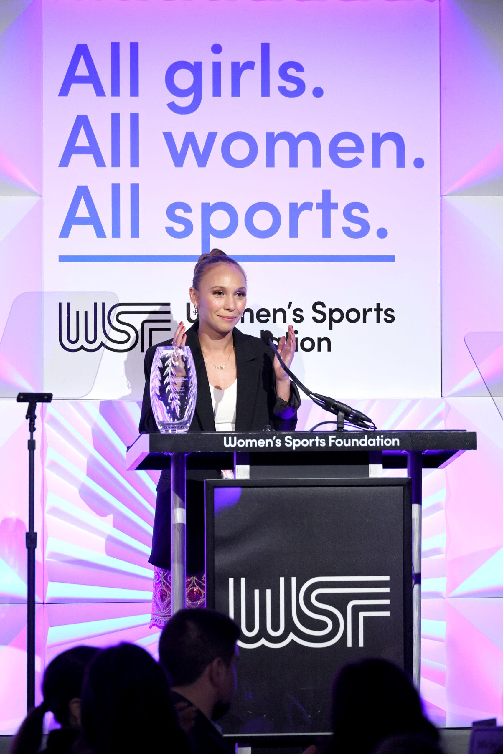 Rosalie Fish accepts the Wilma Rudolph Courage Award