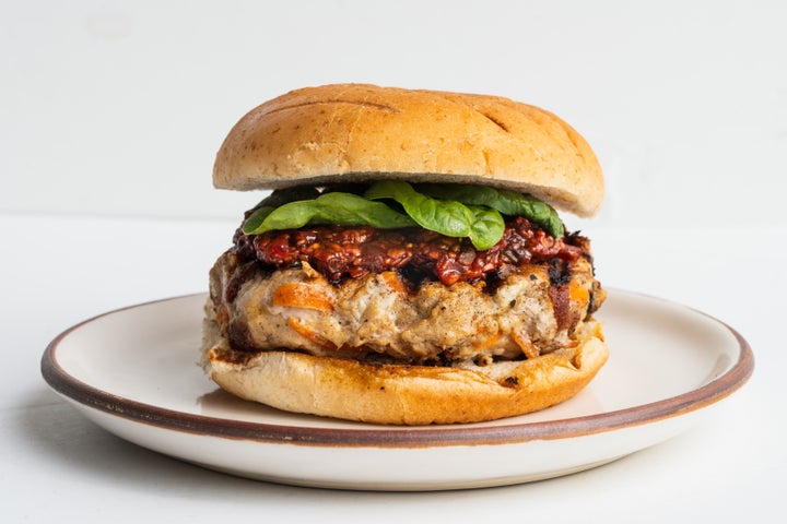 Turkey Burgers with Chipotle Berry Sauce