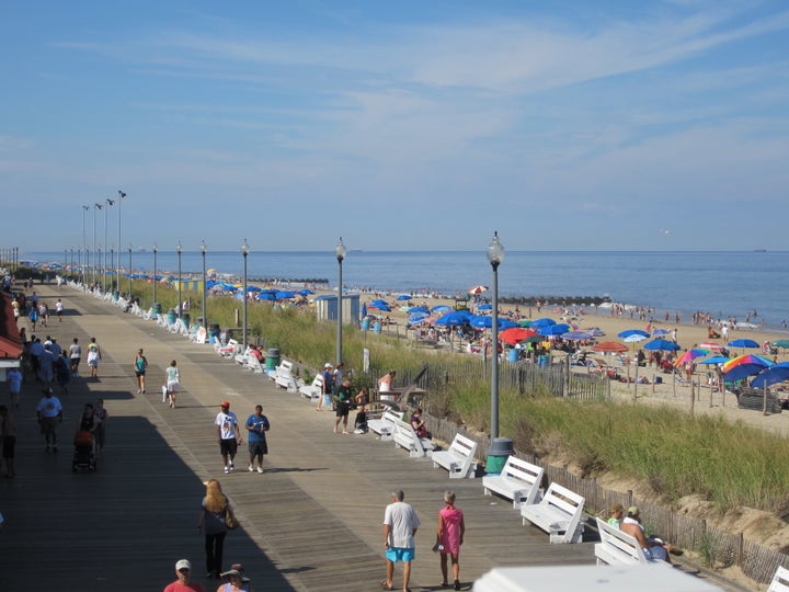 The sand is nicely packed  for runners in Rehoboth.