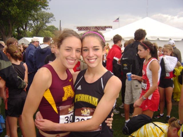 Gabe Grunewald (left) and Abby Anderson bonded through running throughout the years.