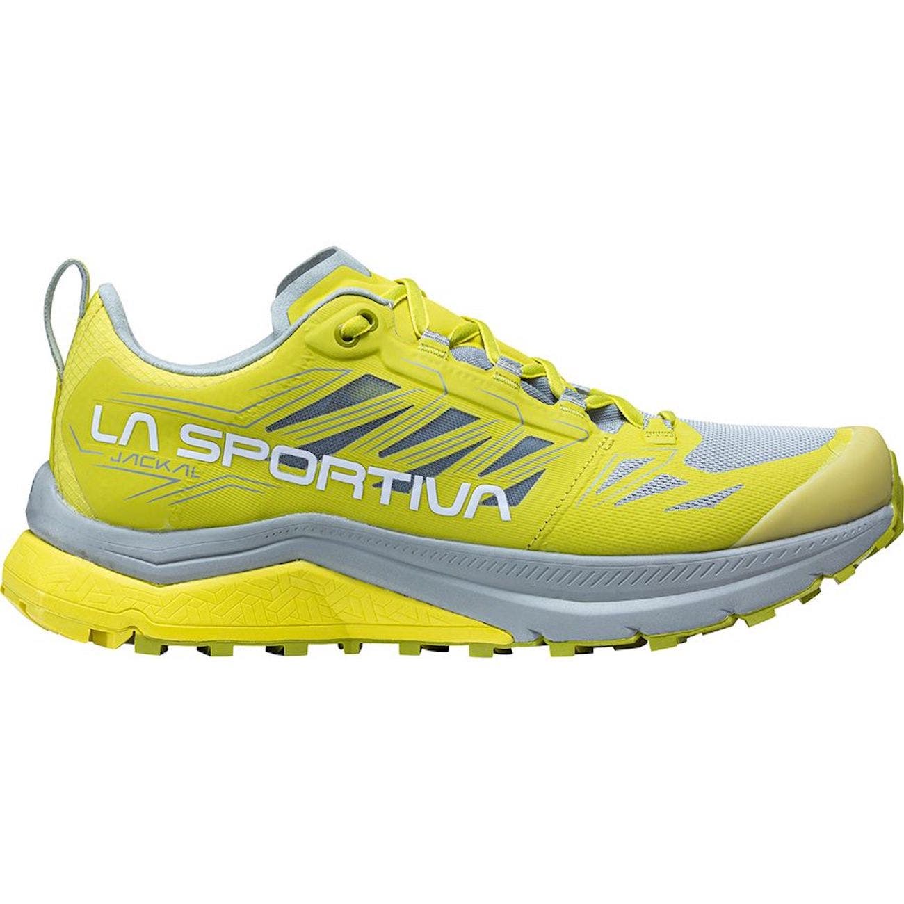 La Sportiva Jackal women's trail running shoe in yellow