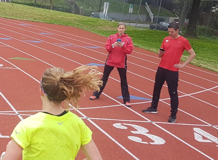 Amy and Andrew Begley coach the Atlanta Track Club, using their past experiences to inform their strategies.
