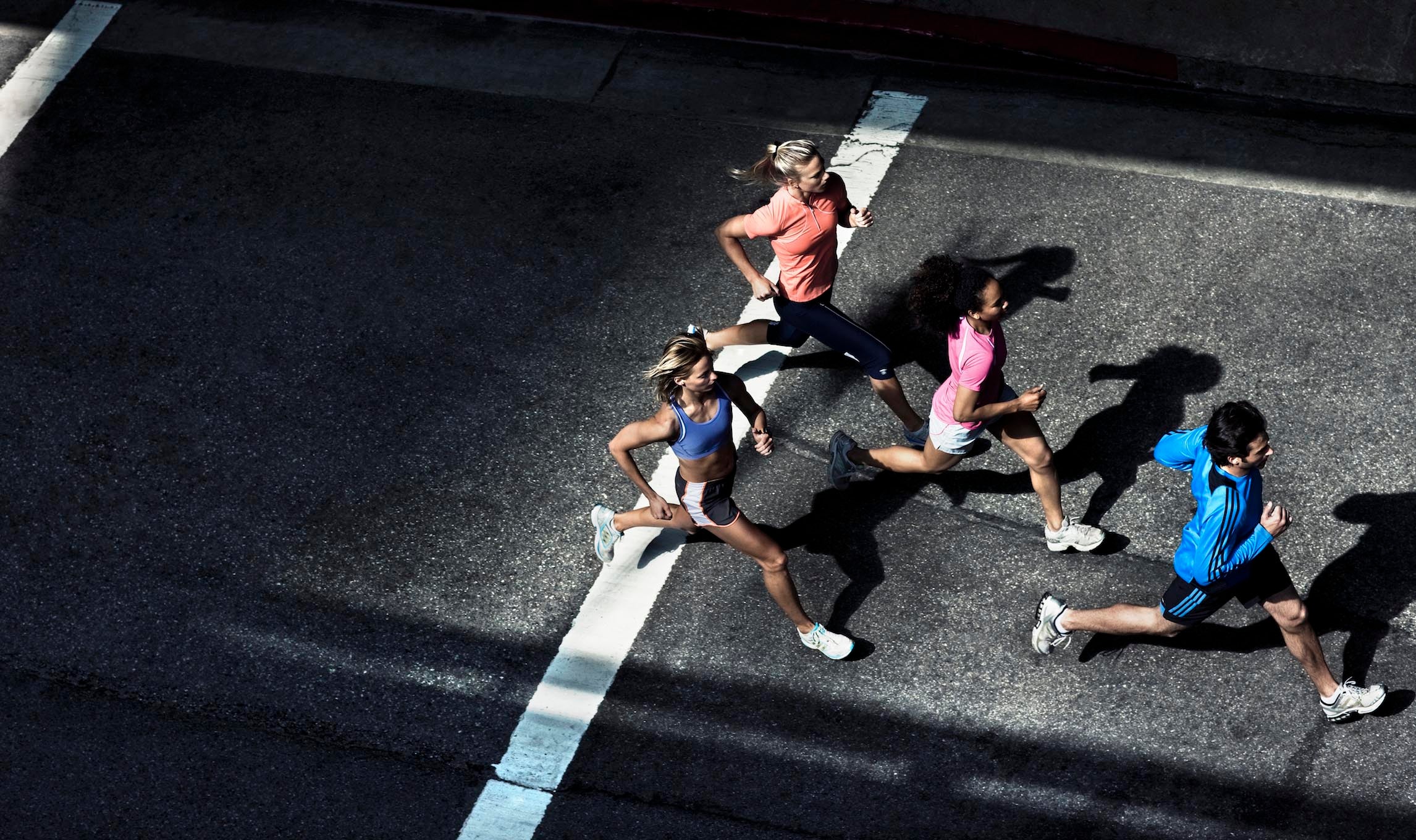 A group of runners