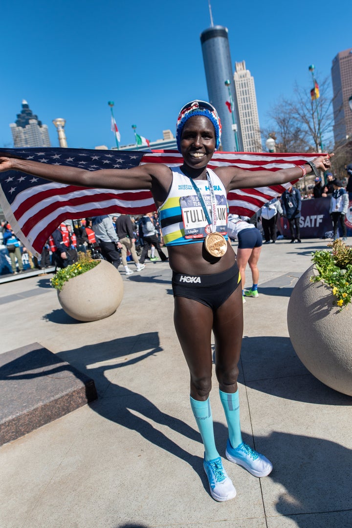 Aliphine Tuliamuk after winning 2020 Olympic Trials