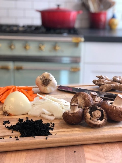 Miso soup prep