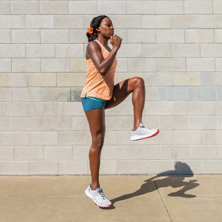 Alysia Montano demonstrating high knees