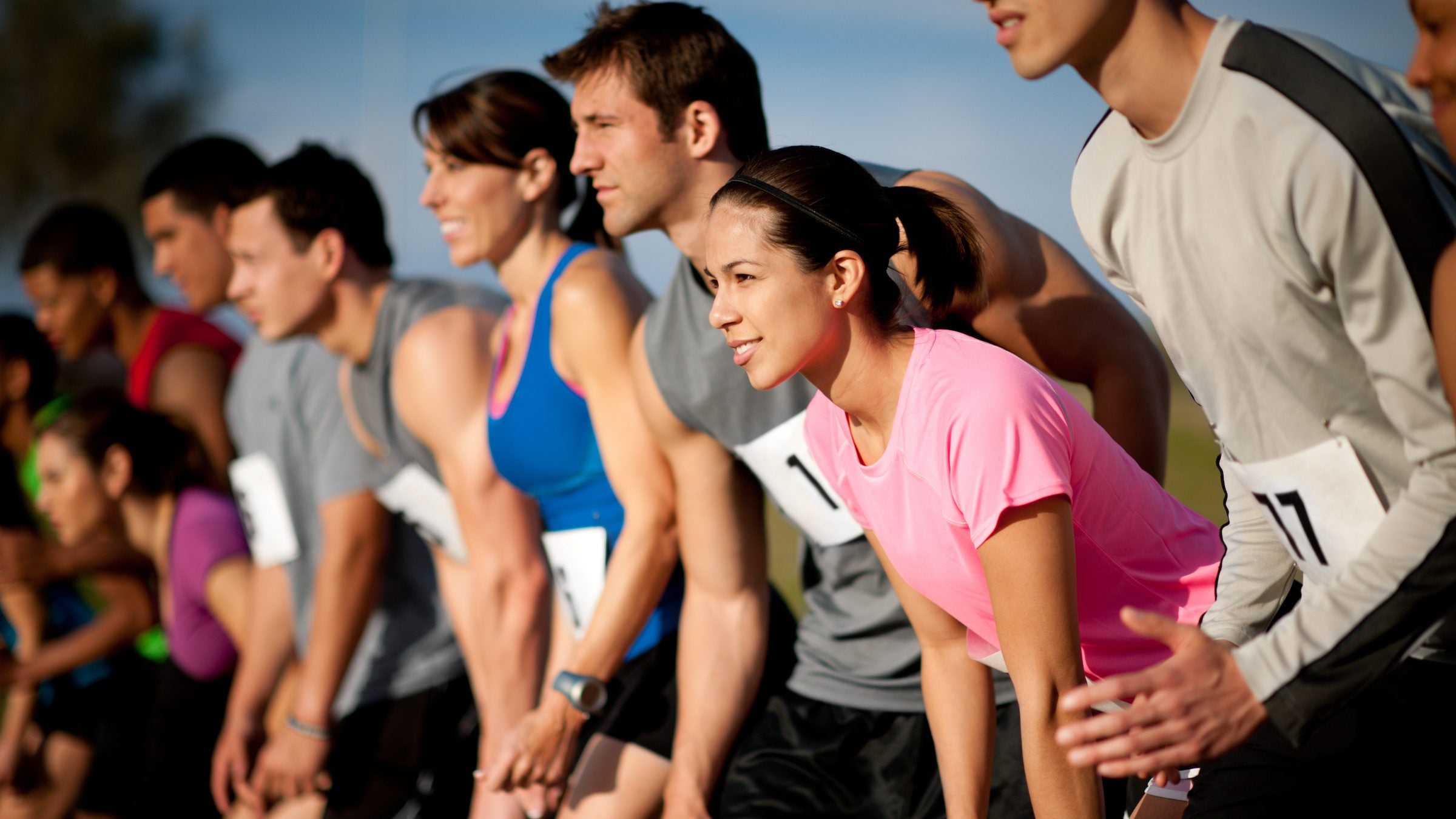 Runners at the starting line of 5k