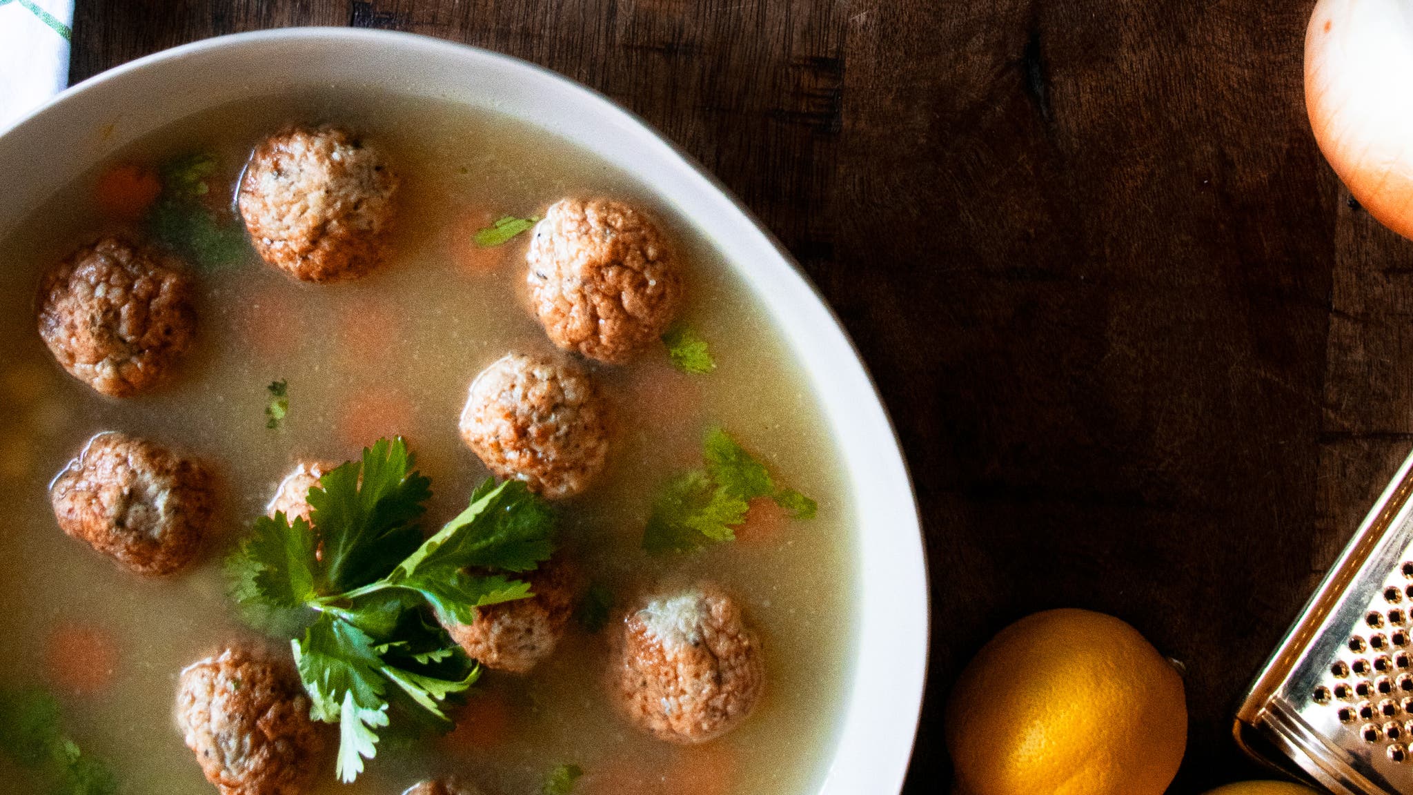 Gingery Chicken Meatball Soup