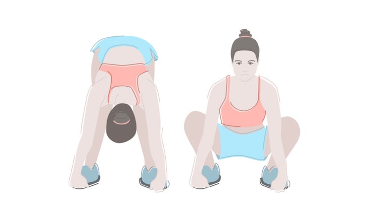 Low Squat to Hamstring Stretch