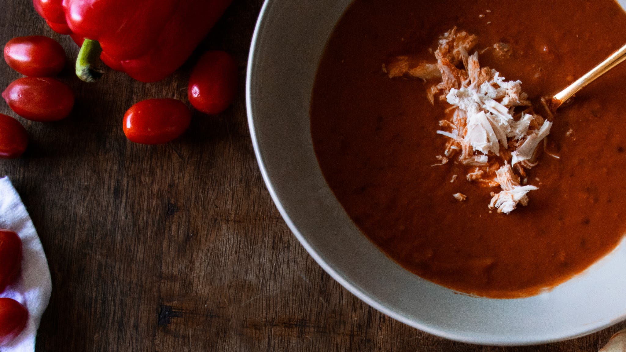 Broiled Tomato-Pepper Tuna Soup