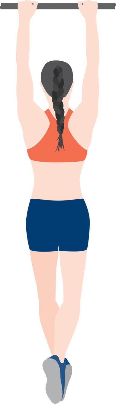 Illustration of woman in a dead hang