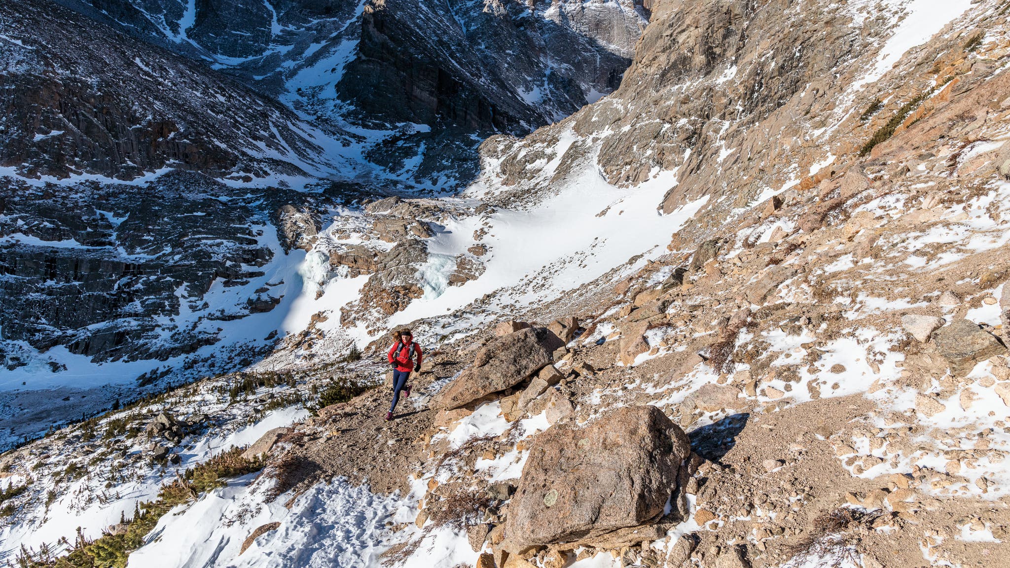 Clare Gallagher runs in the mountains.