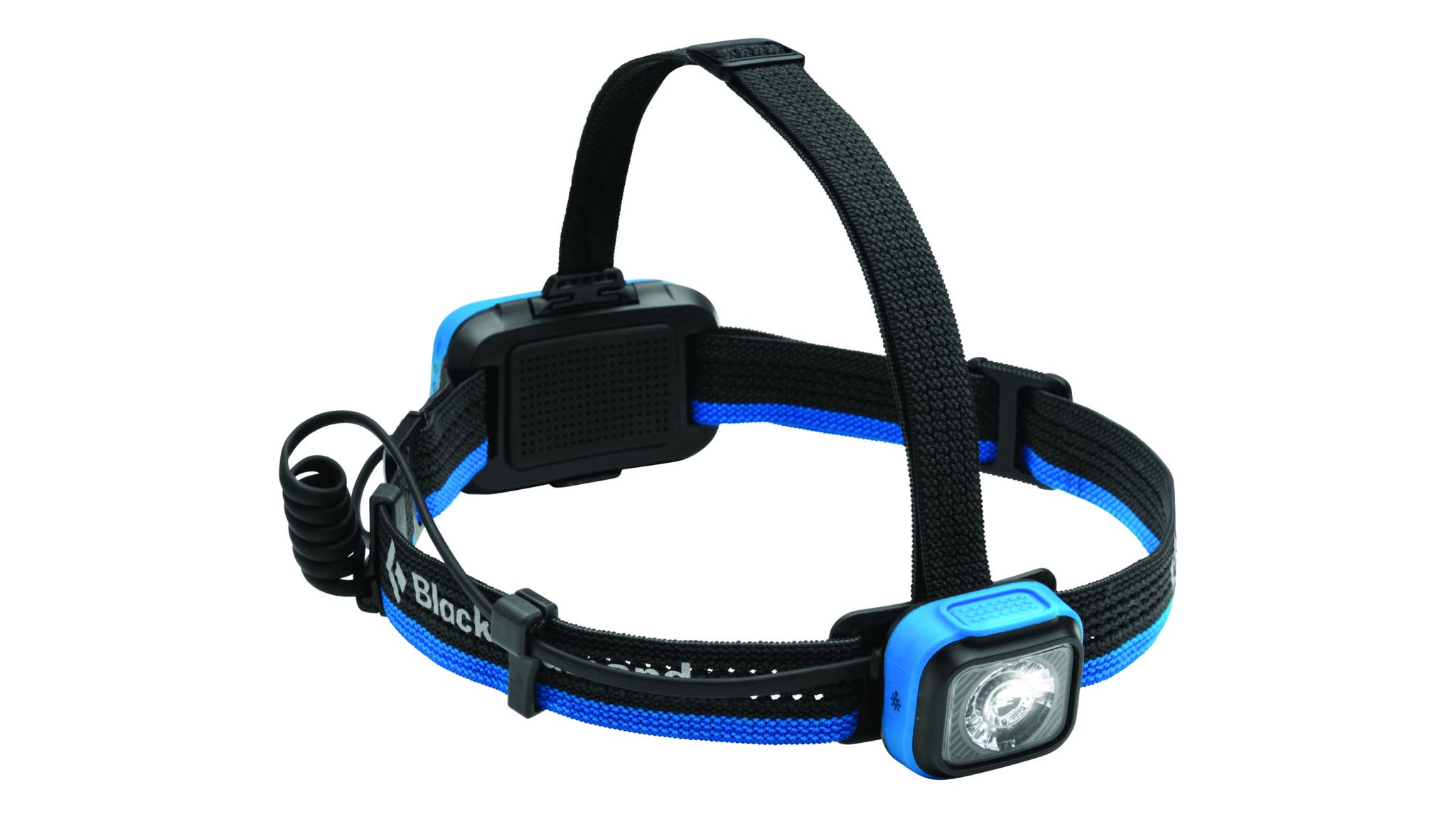 Blue and black over-head headlamp