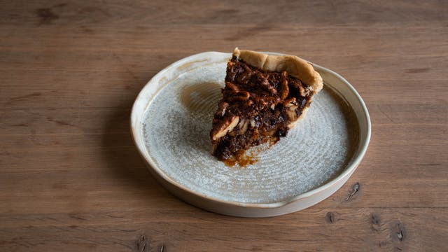 Dark Chocolate–Walnut Pie