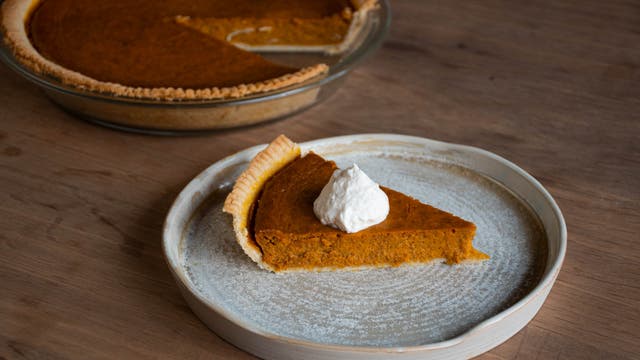 Chai-Spiced Pumpkin Pie with Maple Whipped Cream