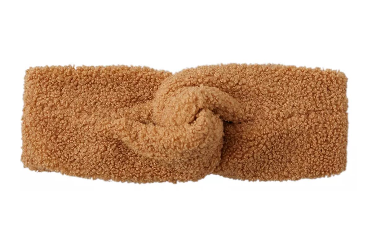 fluffy brown running headband