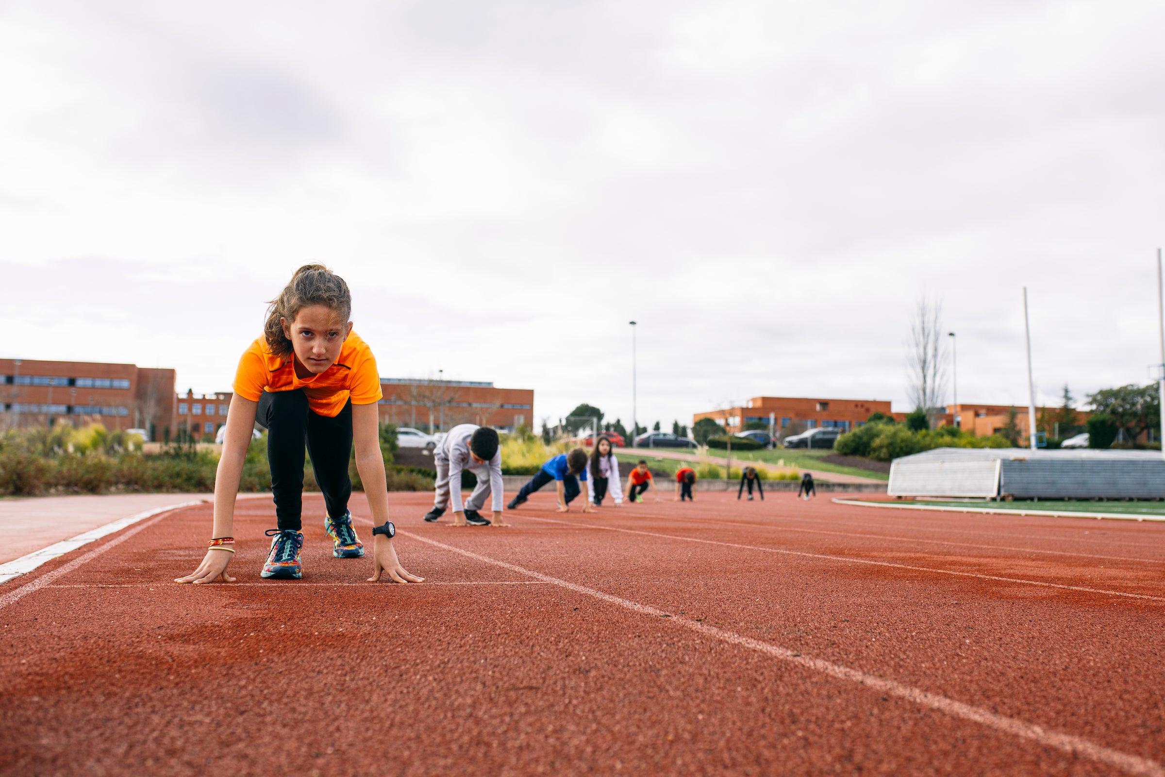 Premium Photo  Woman fitness and runner at stadium track for