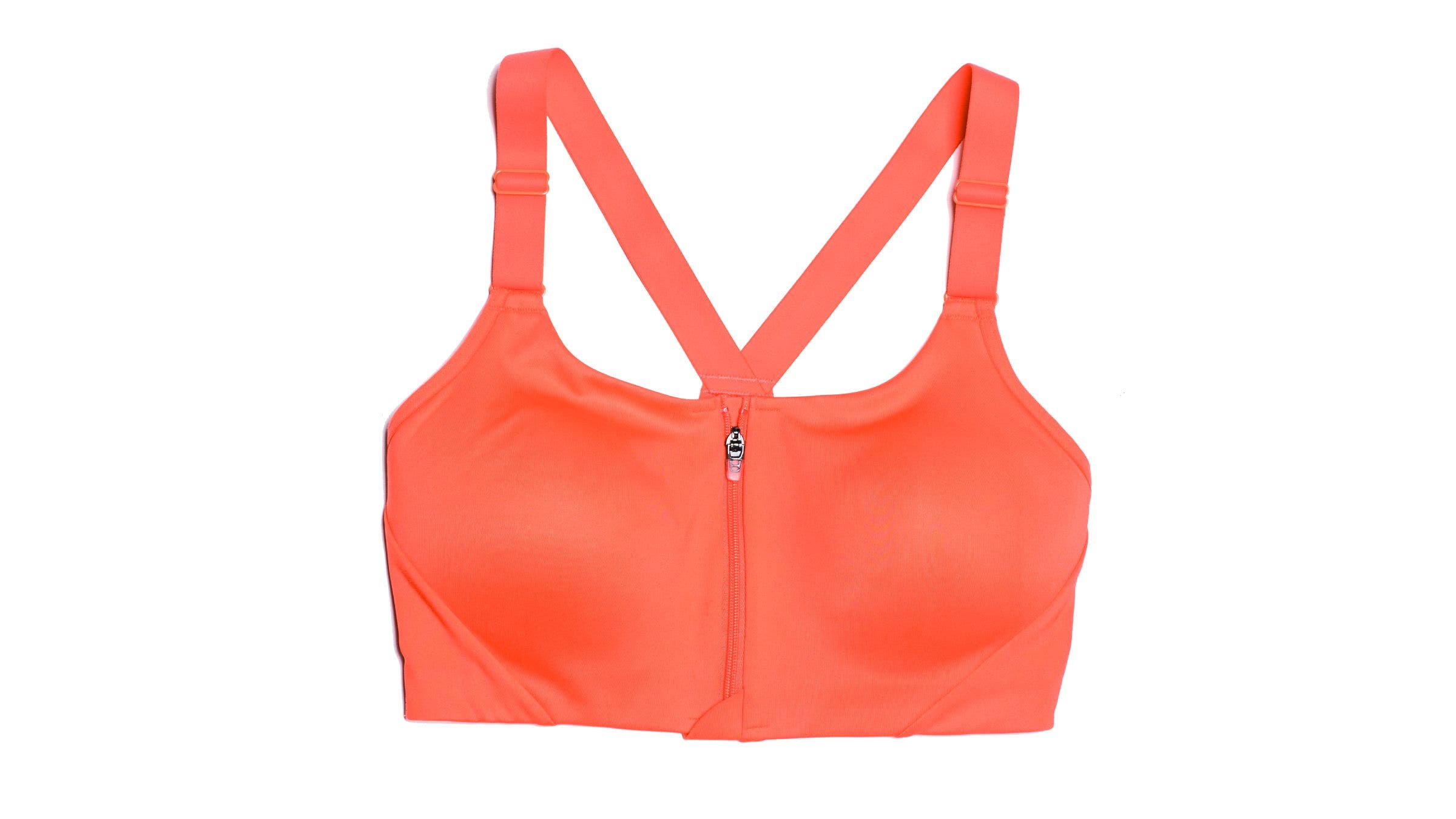 Orange All In Motion High Support Zip-front Bra