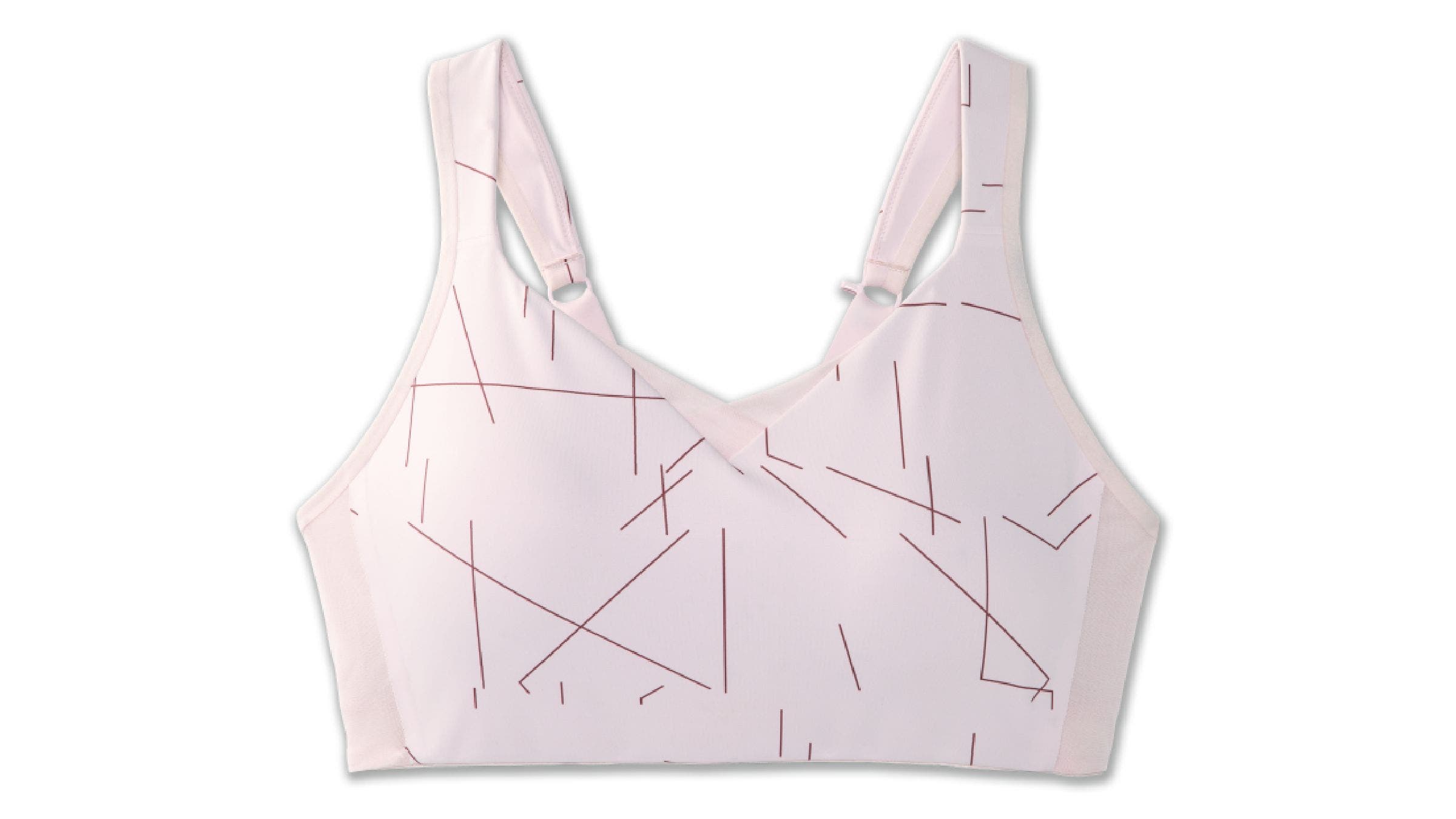 Geometric striped Brooks Drive Convertible Sports Bra