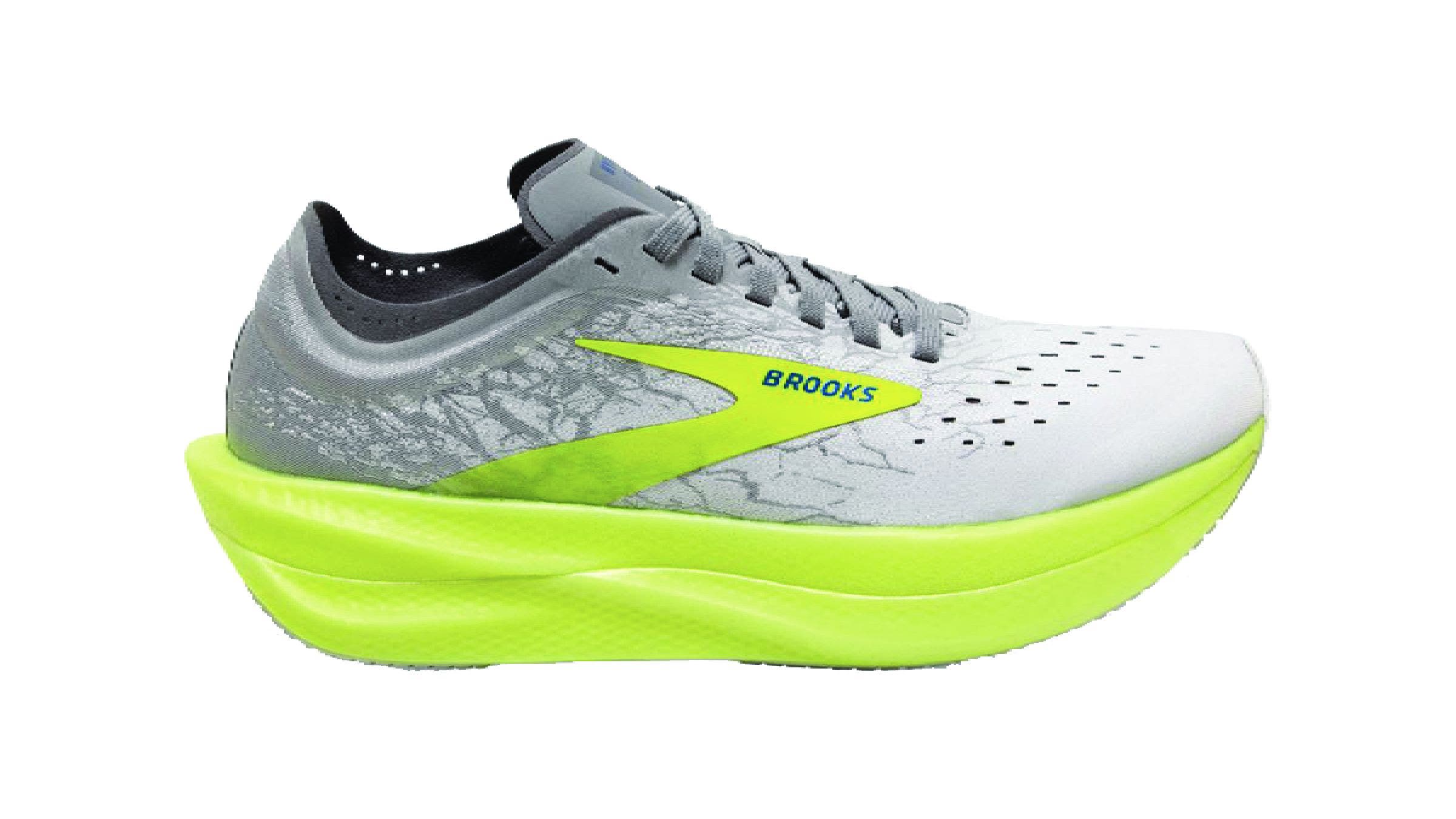 Grey and neon yellow Brooks Hyperion Elite 2 running shoe