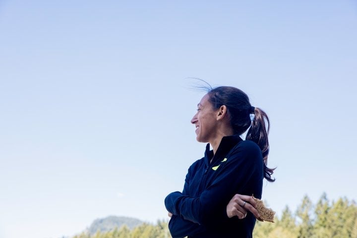 Des Linden after her 50K race