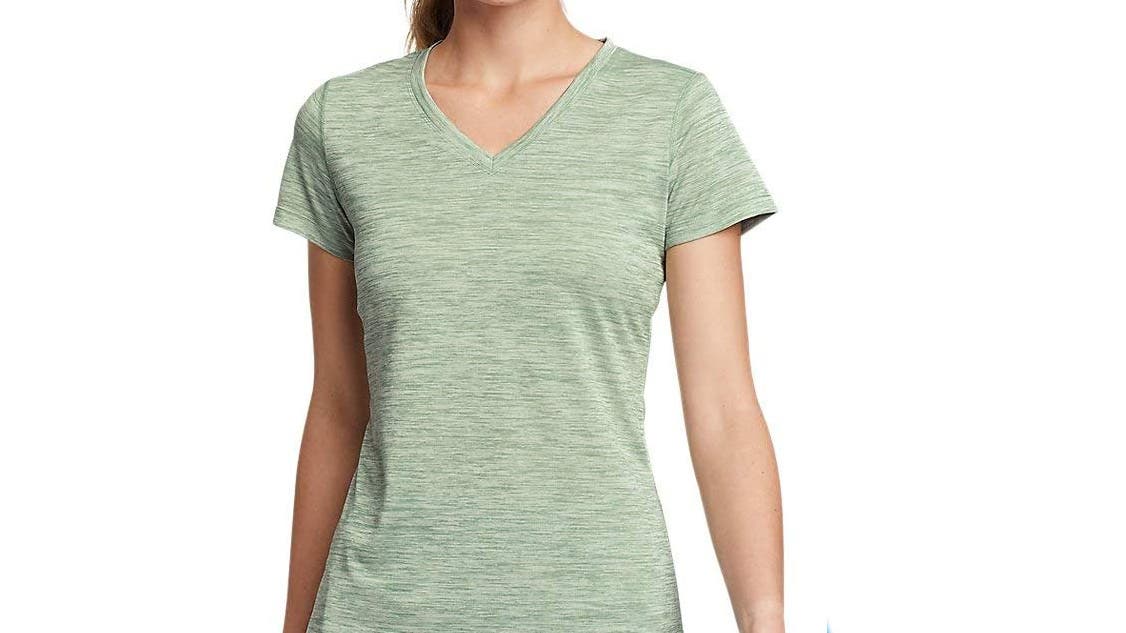 eddie bauer resolution short sleeve running top in green