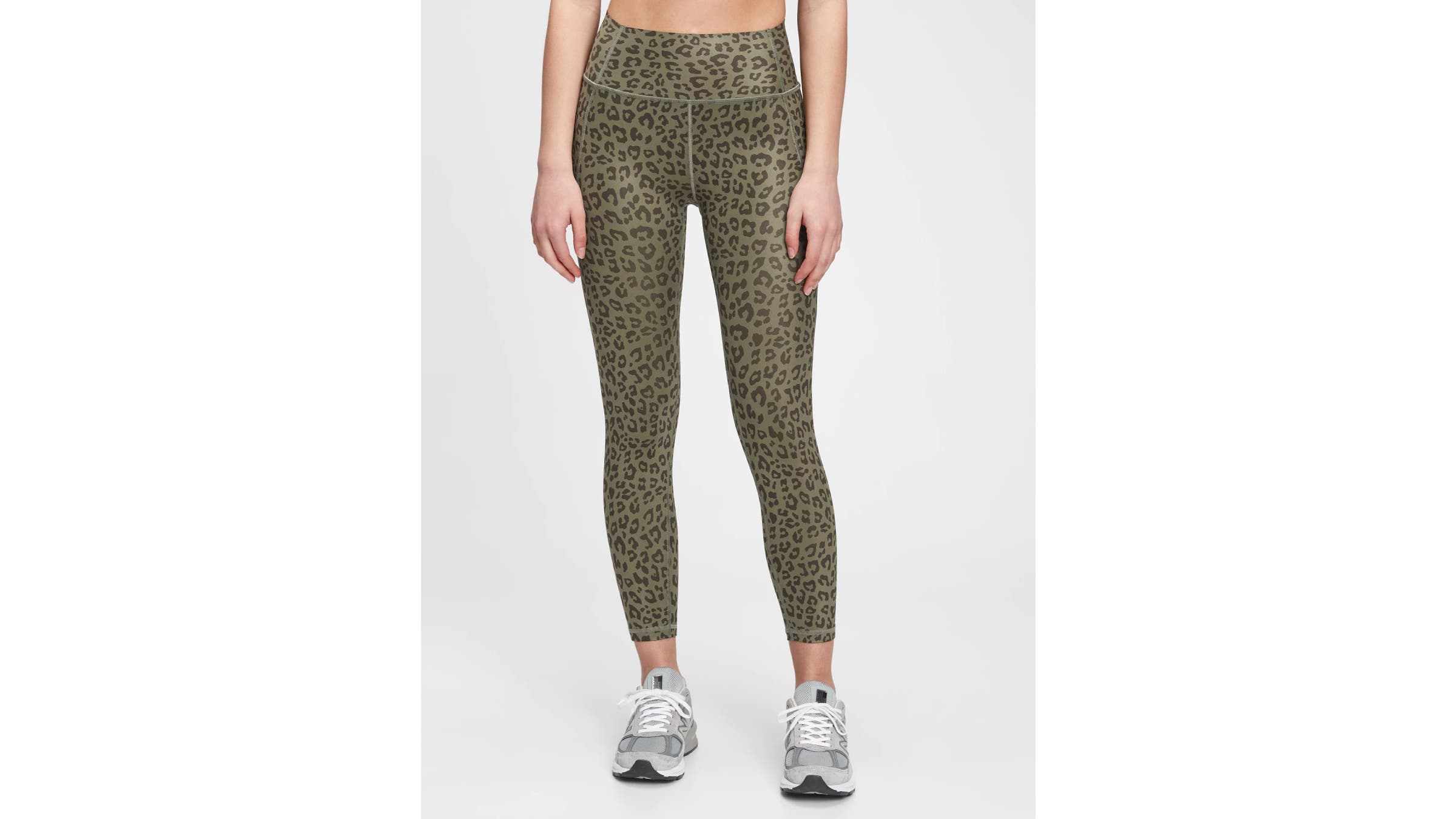 Olive leopard-print leggings