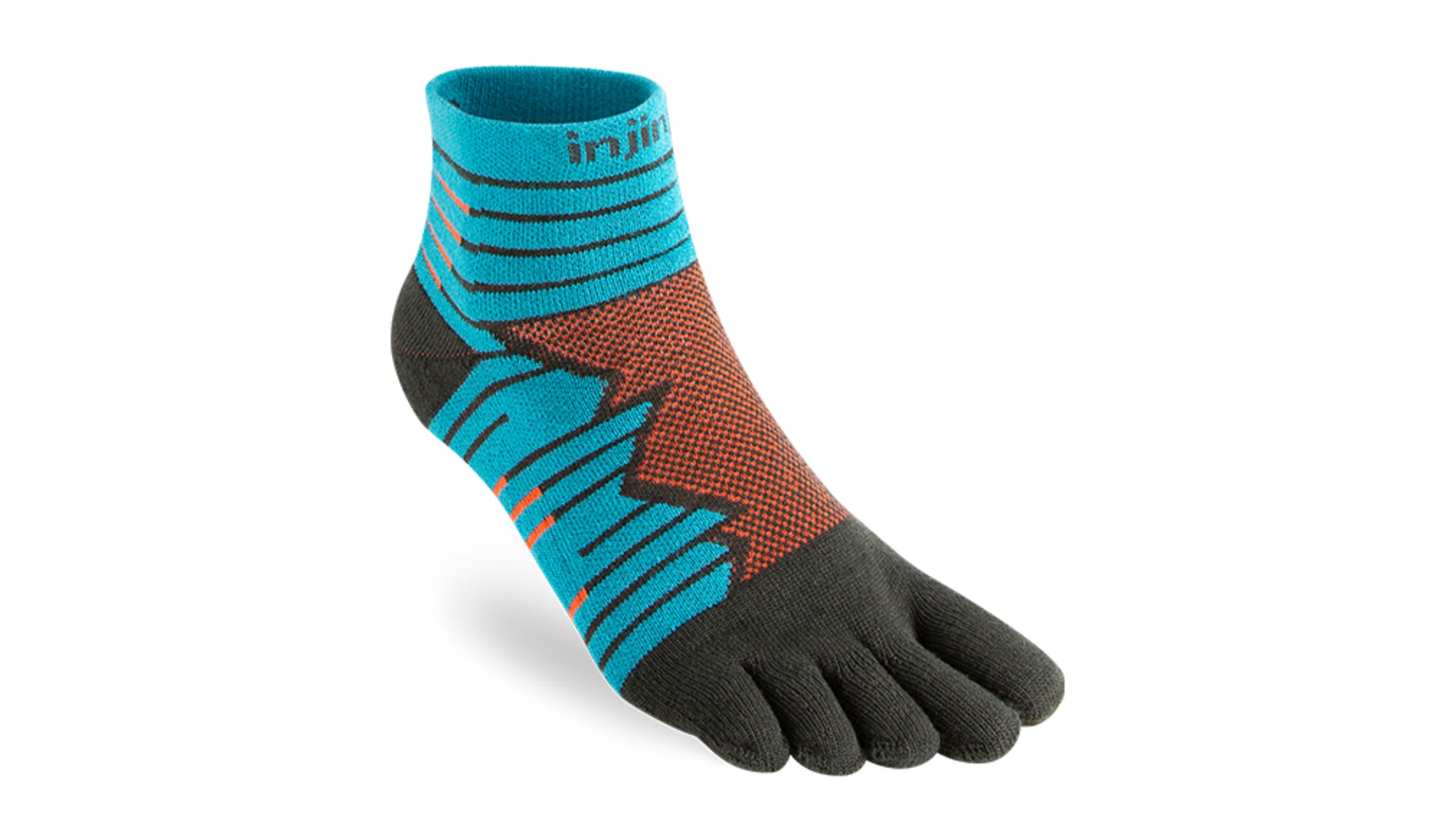 Blue and black mini crew toe sock