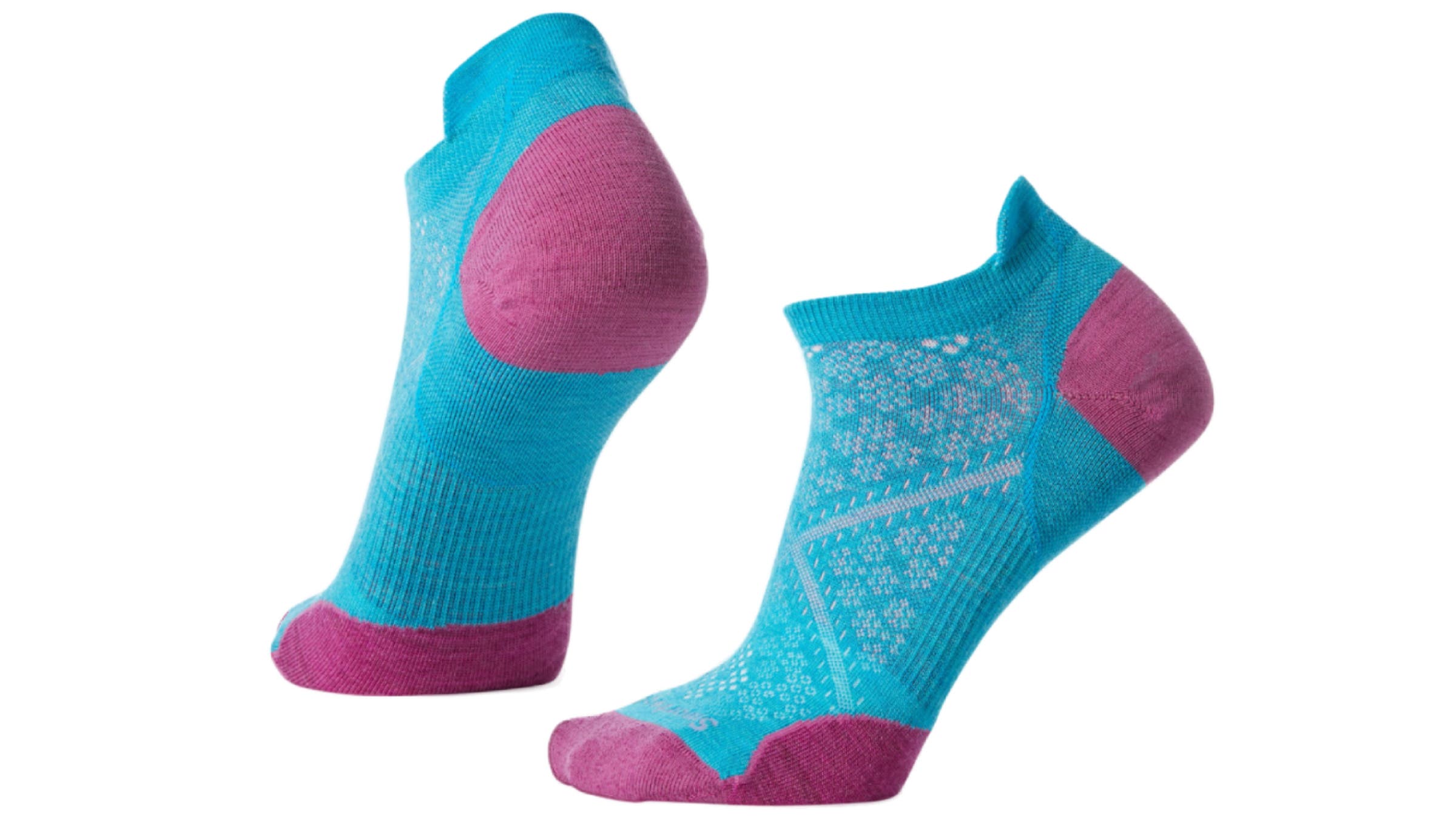 Teal and pink low-cut socks