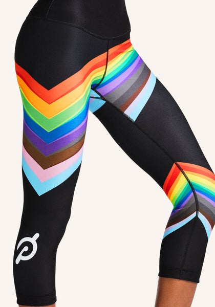 LGBT Gay Pride Rainbow Flag Colors High Waisted Capri Leggings