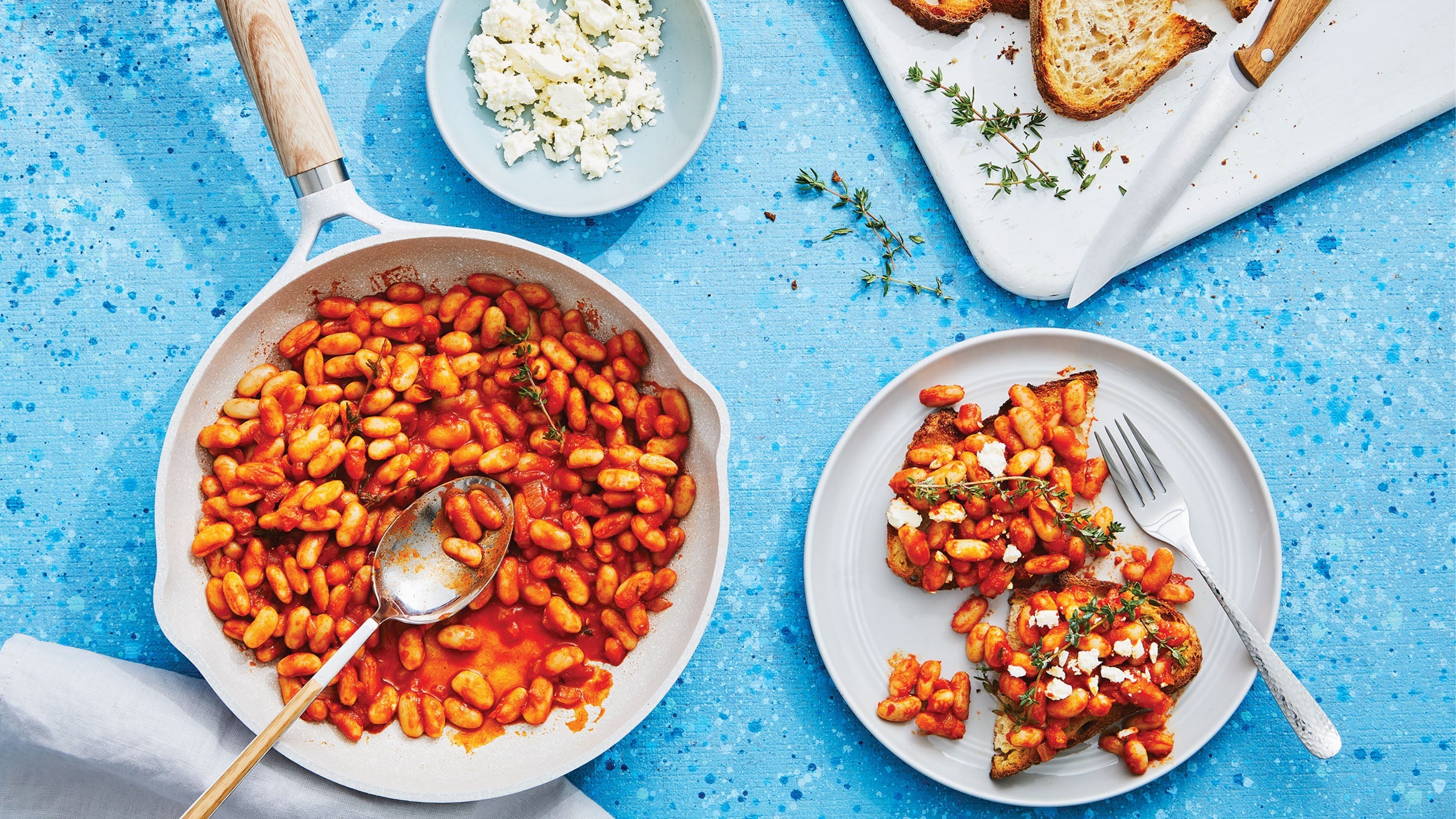 Bowl and plate of beans