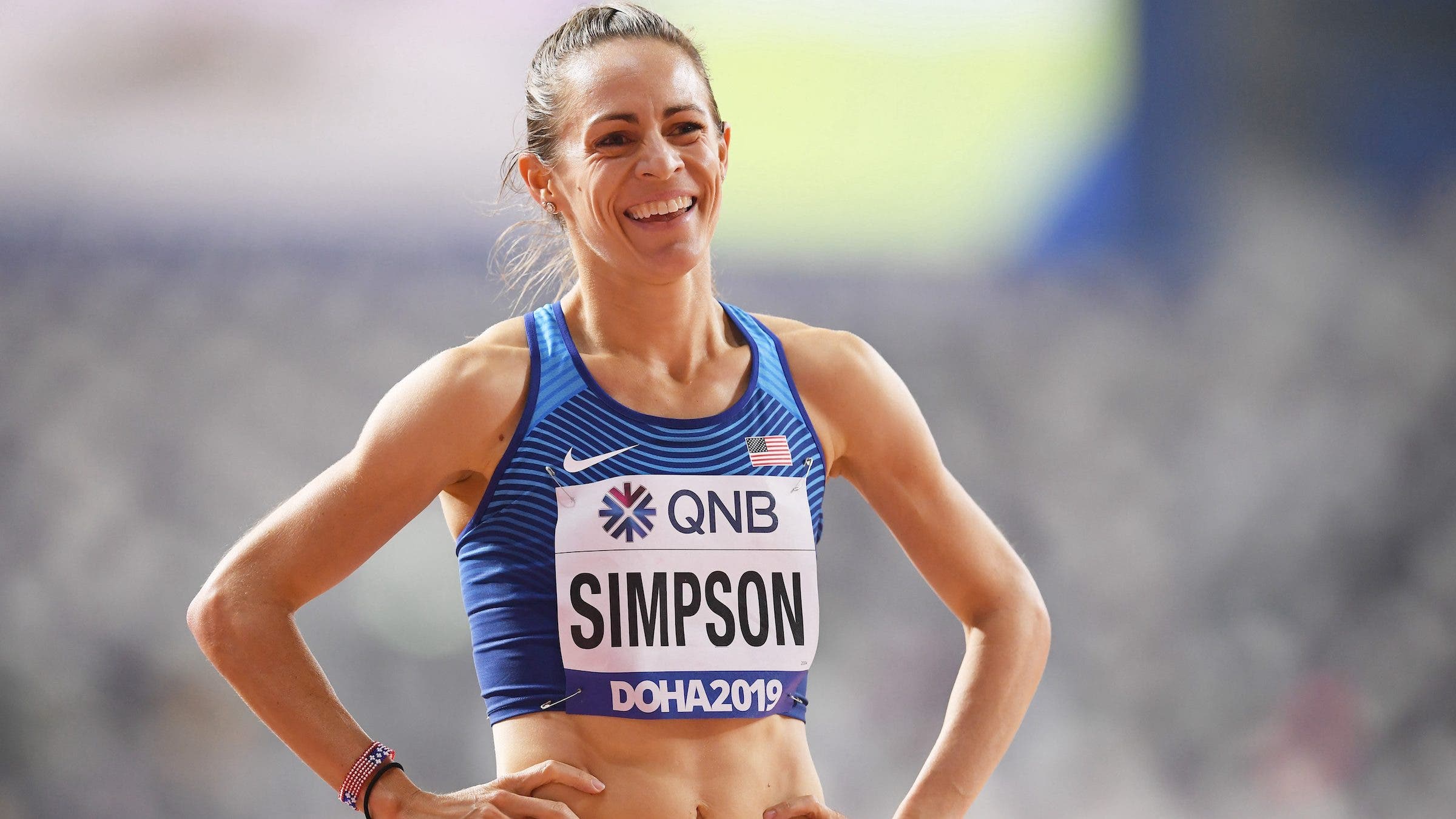 Jenny Simpson of the United States reacts after competing in the Women's 1500 meters heats during day six of 17th IAAF World Athletics Championships Doha 2019 at Khalifa International Stadium on October 02, 2019 in Doha, Qatar. She now looks to compete at the Olympic Trials in 2021.