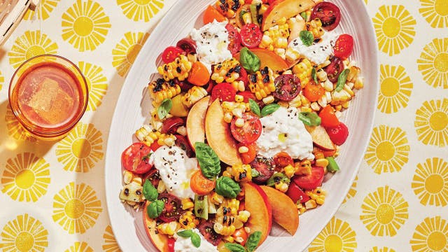 You'll Want to Make This Grilled Corn, Nectarine, and Burrata Salad All Summer
